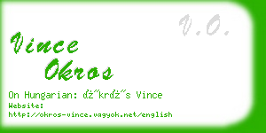 vince okros business card